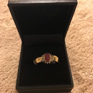 Ruby with diamonds ring size 8